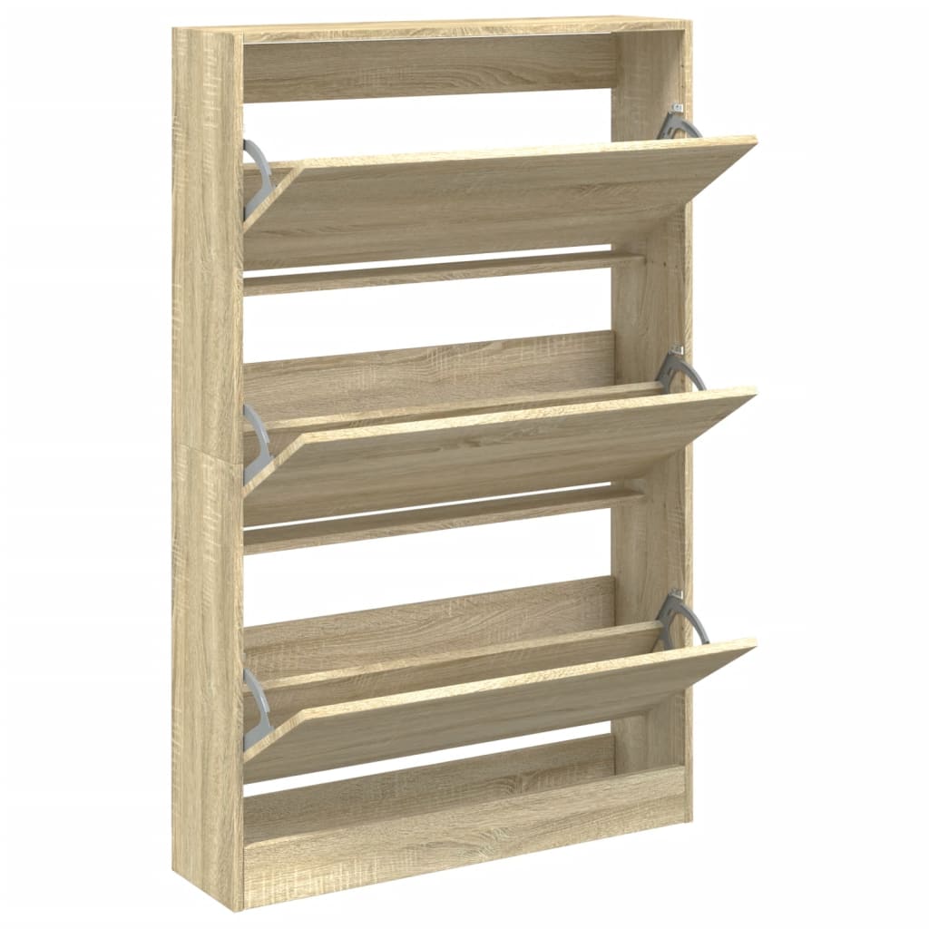 Shoe Cabinet in Sonoma Oak 80 x 21 x 125.5 cm Particleboard