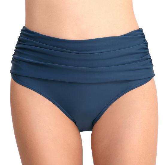 High Waisted Bikini Bottoms for Women Tummy Control Swimming Trunks Flexible Fit Ruched XL темно-синий
