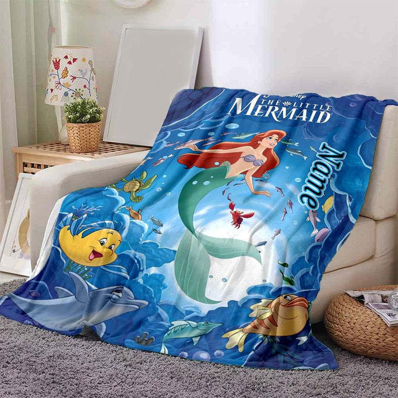 Custom 1pc Undersea Mermaid Adventure Blanket, Soft And Comfortable Blanket, Casual Warm, Camping Travel Blanket, Birthday Gift Q910198