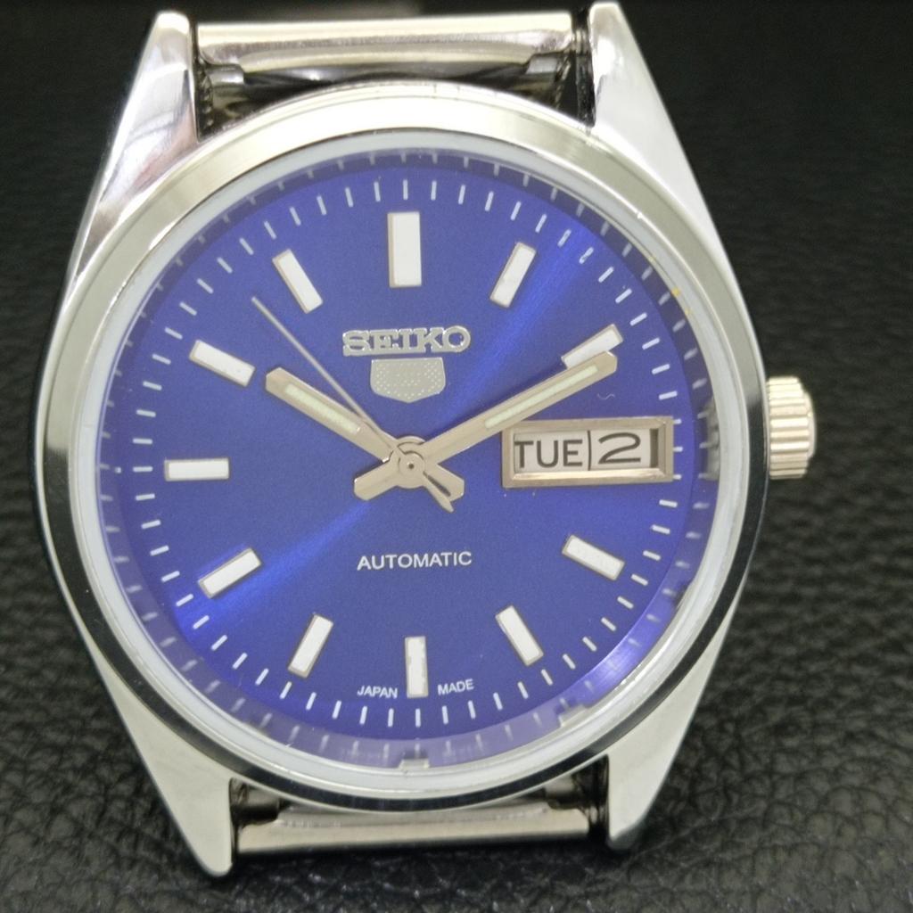 VINTAGE REFURBISHED SEIKO 5 AUTOMATIC JAPAN MENS BLUE COLOR DIAL WATCH A440603-4 Sk-a440603