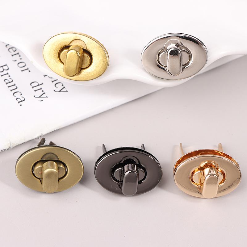 1Pc Metal Oval Twist Lock Durable Clasp Turn Lock For Diy Handbag Bag Purse Luggage Hardware Closure Bag Parts Accessories