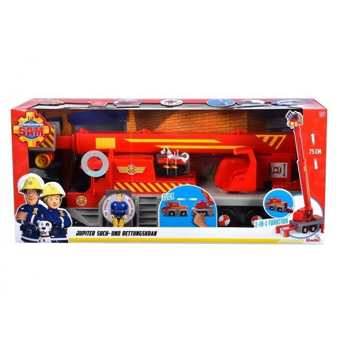 Jouet - Simba Toys - Sam le Pompier - Grue de sauvetage 2 en 1 - 50 cm - 75 cm de hauteur