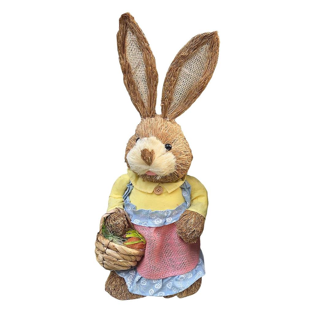 14 Inch Cartoon Easter Bunny Figure Rabbit Decoration Animal Art Crafts for Garden, Patio