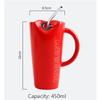 450ML Creative Large Capacity Ceramic Cup With Stainless Steel Straw European Personality Design Milk Water Mug