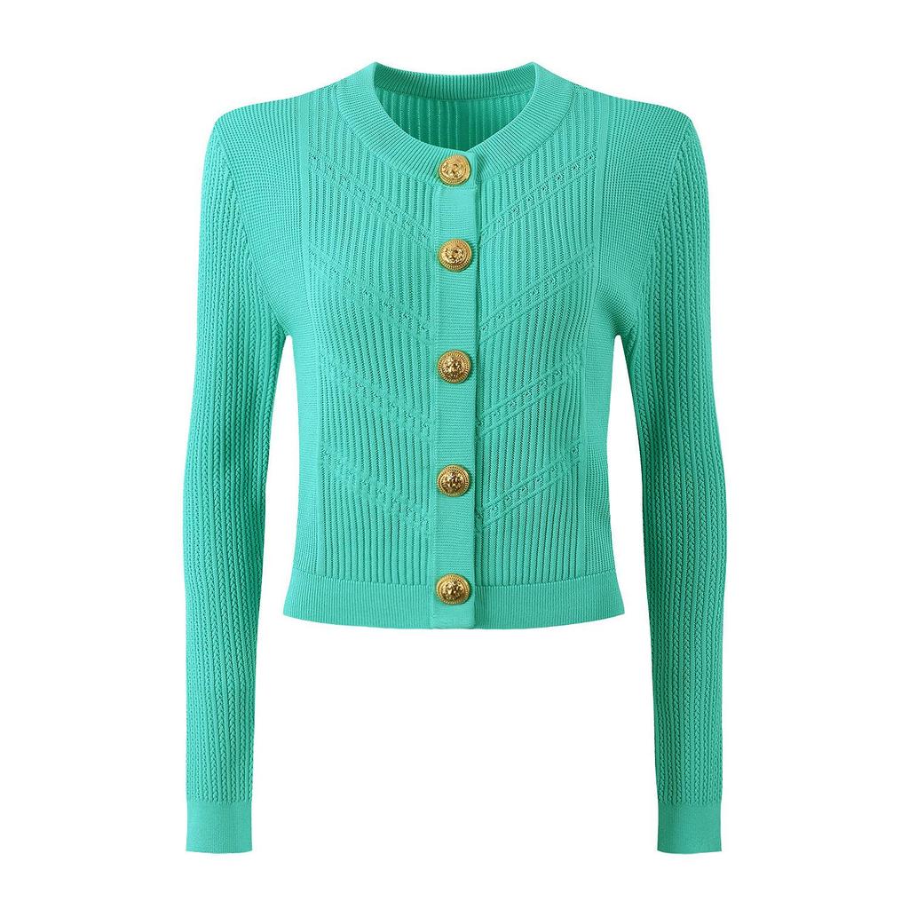 2025 Spring/Autumn Women's Fashion Knitted Cardigan & A-Line Skirt Set