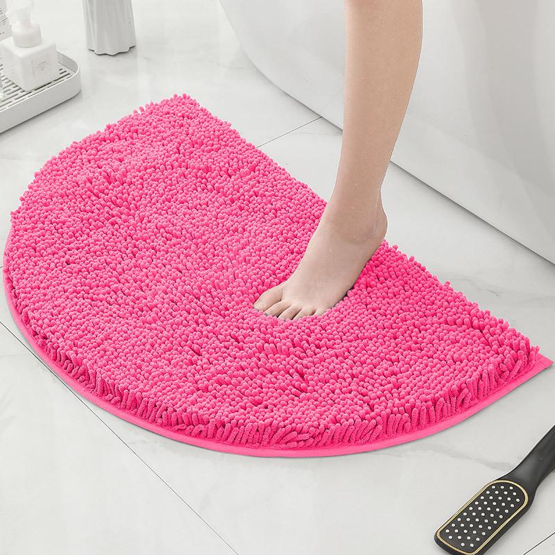 Bathroom Non-Slip Floor Mat Door Mat Absorbent Carpet Bathroom Door Mat Chenier Encrypted Semicircular Foot Mat