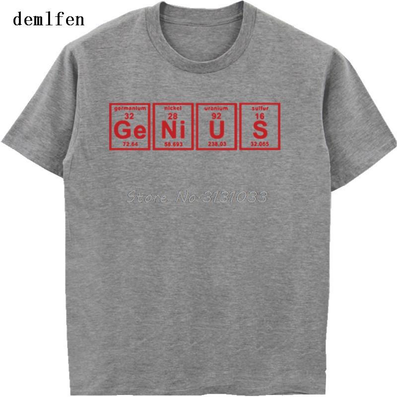 Funny Genius Periodic Table Science Chemistry T-shirt Summer Adult Printed Mens Cotton T Shirt Casual Unisex Tees Tops