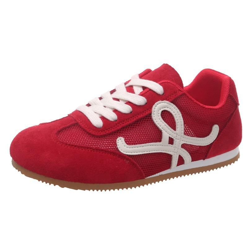 

Сетчатые дышащие немецкие тренировочные кроссовки женские 2025 новая весна и лето тонкие маленькие белые кроссовки спортивные и для отдыха женская обувь кроссовки Форрест Гамп 40 красный