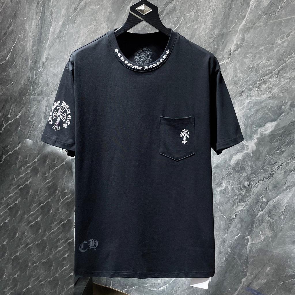 8010 CHROME HEARTS 2026 Summer New High Quality Cotton Round Neck Loose Large Size Men's and Women's T-shirt Couple T-shirt