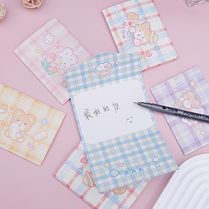 10-teiliges Set Dreifach faltbare Grußkarten im Cartoon-Stil, niedliche Karten im Instagram-Stil, handgezeichnete Karten für Kinder und Kleinkinder, Geschenke