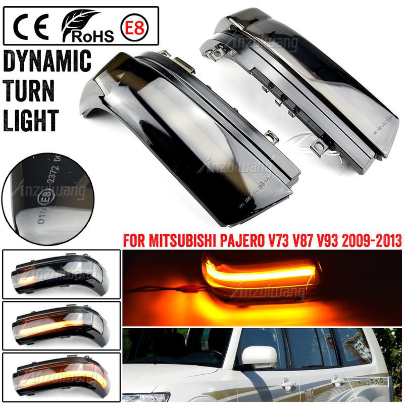 For Mitsubishi Pajero V73 V77 V93 V97 2006- Car Dynamic Turn Signal Light LED Side Mirror Indicator Blinker Lamp