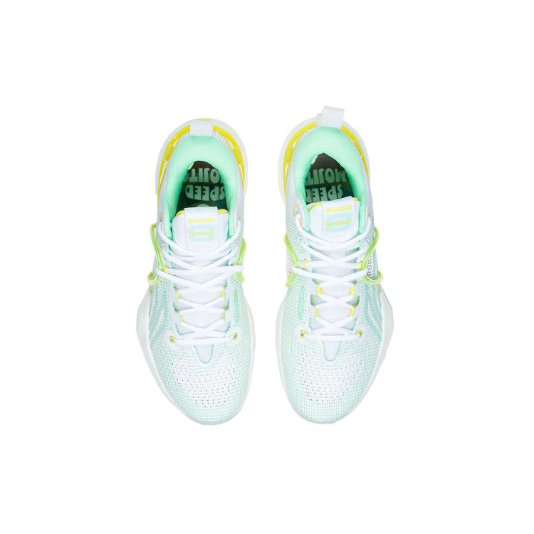 New LINING Flash Strike 8 Summer Edition Basketball Shoes Men Low Top Standard White/Light Mint Green ABAS015-1