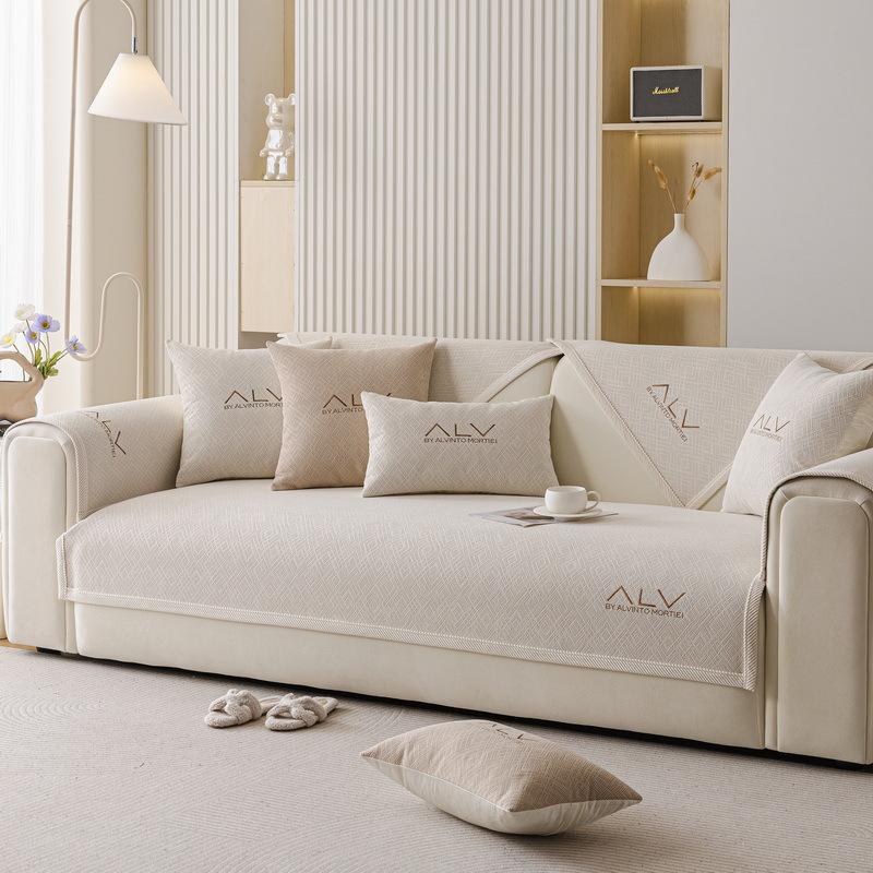 Simple Chenier Sofa Cushion  New Four-Season Universal Non-Slip Seat Cushion Sofa Cover Cloth Straight Row Sofa Cover