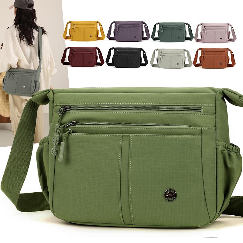 Damen Mehrfachfach-Tasche Schulter-Umhängetasche Leichte Nylon-Muttertasche