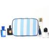 Modische gestreifte Kosmetiktasche mit Quaste, große Kapazität, Make-up-Organizer, tragbar, wasserdicht, Reise-Kulturbeutel, Reise