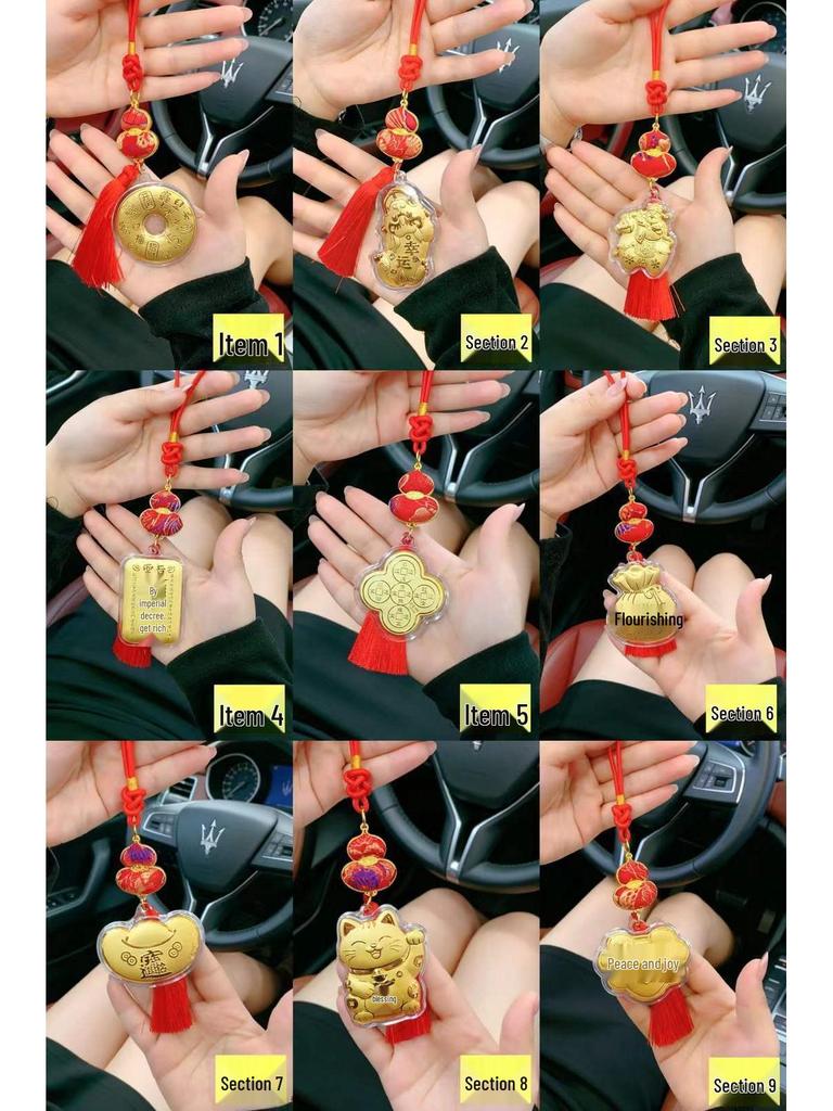 Year of the Horse: Golden Phone Charm & Keychain Pendant - 'Wealth by Imperial Decree' Auspicious Gift