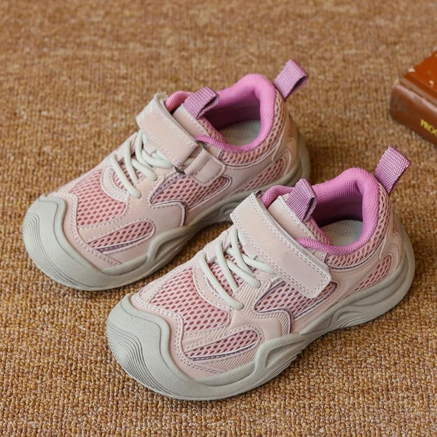 Students Sneakers Toes Capped Non-slip Kids Sports Shoes Mesh Breathable 2025 Brand New Children Running Shoes Comfortable