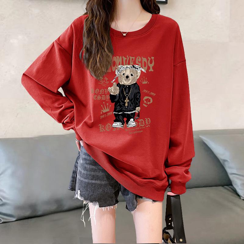 2025 new popular European products loose small man velvet thickened round neck no hat sweater women's spring, autumn and winter models