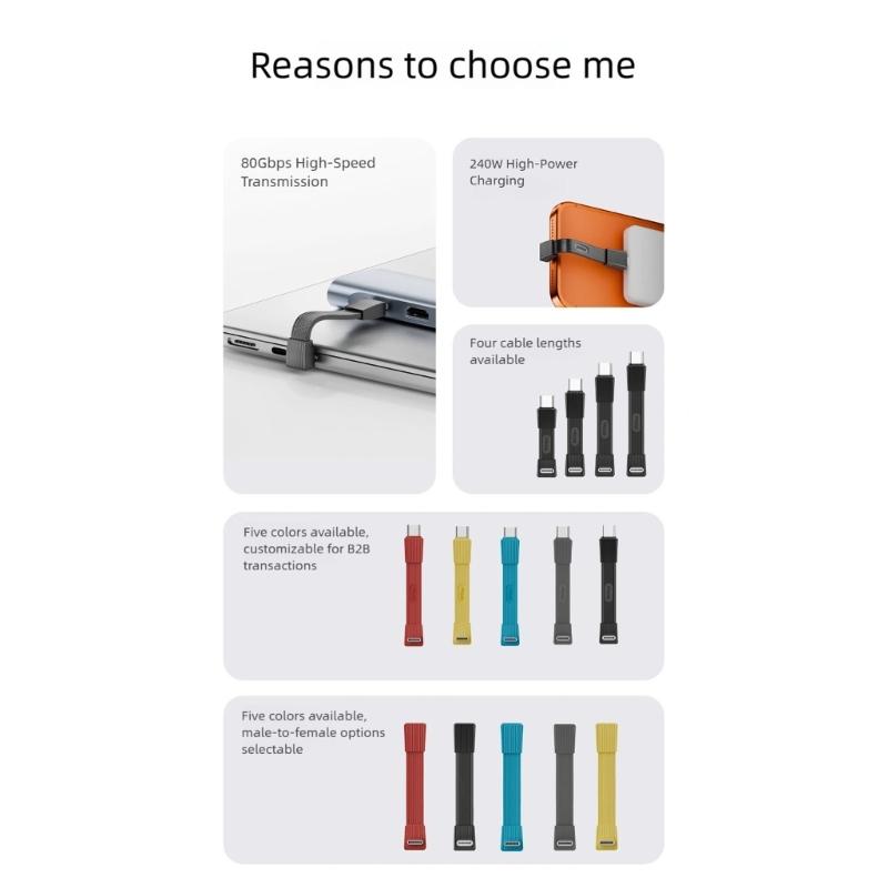 240W Fast Speed USB C Data Cable Charging Line Compact Design Flexible TPE Construction Wide Device Supported