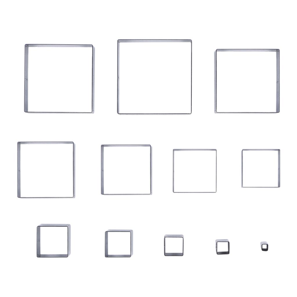 12 Stück Quadrate Lederschneidform Legierter Stahl Stanzform Stanze für Stoff Ton Gummi 5?60 mm