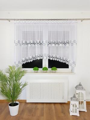 Ready-made Curtain Made of Mesh and Guipure Lace 300x120cm