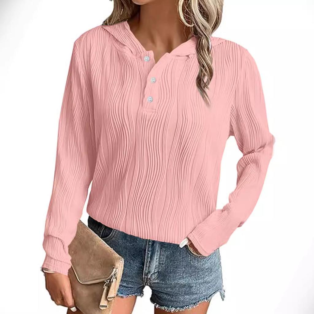 Autumn Solid Color Hooded Sweatshirt Jacket Casual Drop Shoulder Top
