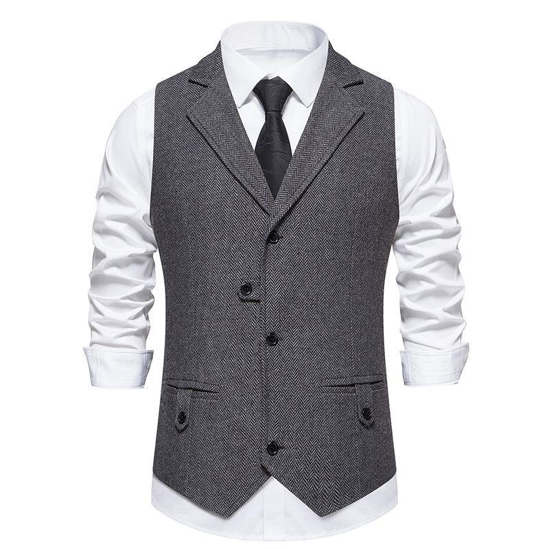 Latest Classic Style Lapel Single-breasted Mens Suit Vest