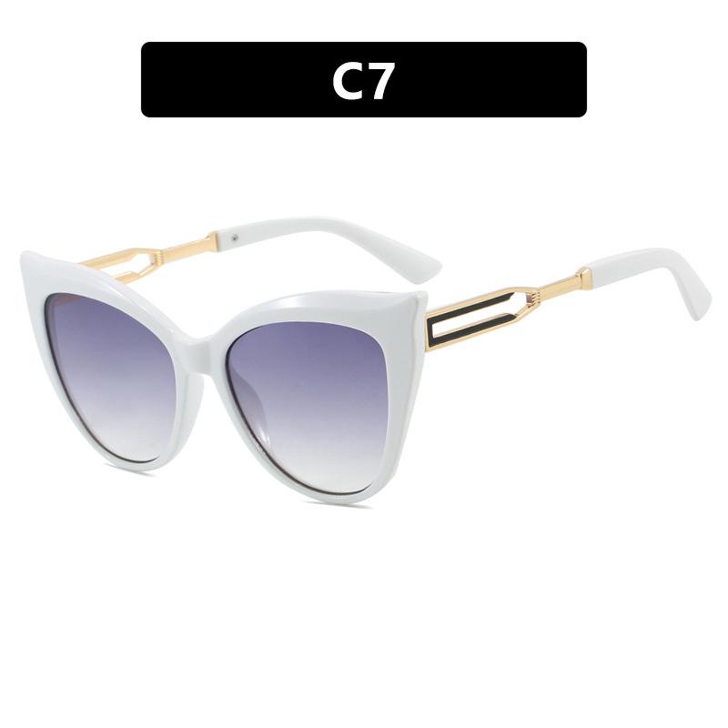 

Женские солнцезащитные очки, солнцезащитные очки «кошачий глаз» с цветовой блокировкой, солнцезащитные очки с большой оправой. As shown in the picture