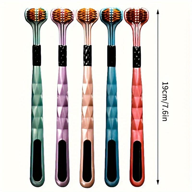 Lot de 10 brosses à dents pour adultes à poils ultra-doux 3D à trois côtés - Soin doux des gencives, Nettoyage en profondeur, Sans formaldéhyde, Couverture complète de la tête