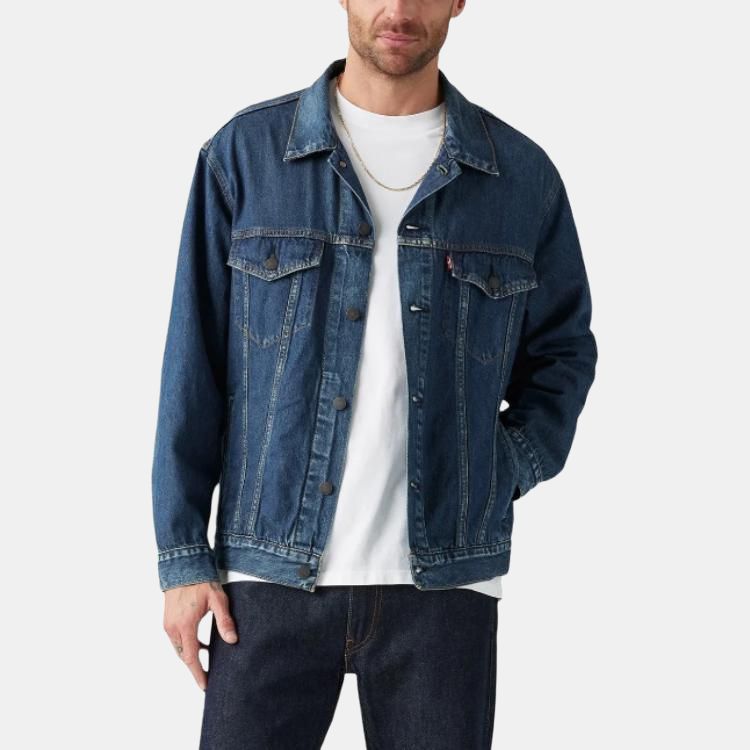 Levis Puntkraag Losvallende Pasvorm Enkelrijige Jas Herenjas Blauw A5782-0021