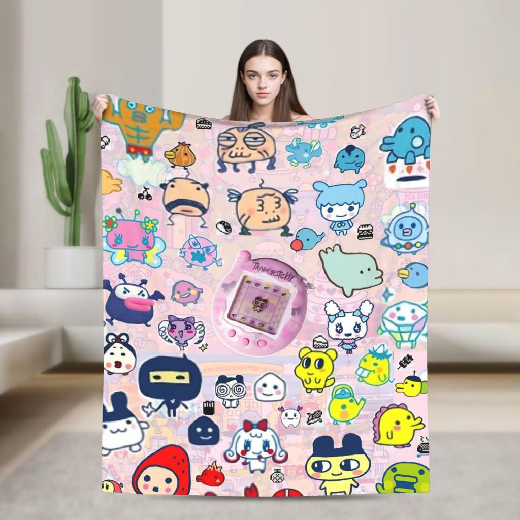 Tamagotchis Flannel Blankets  Funny Throw Blanket for  Sofa Bedding Lounge 200x150cm Quilt
