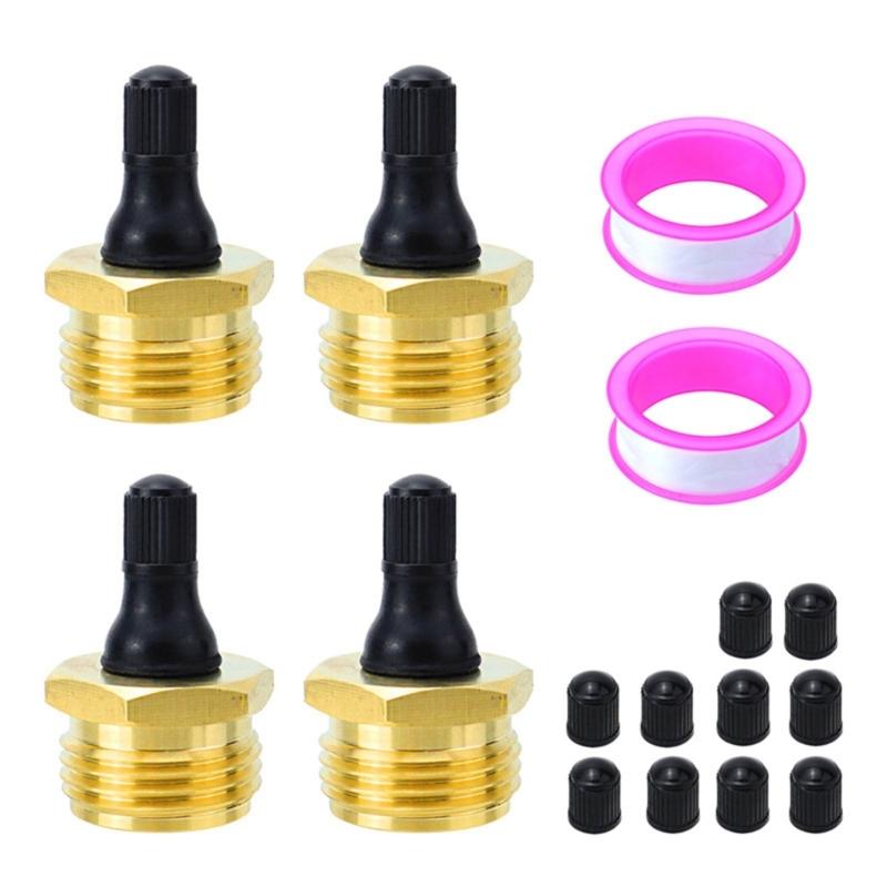 RVs Water Pipe Anti Freeze Blow Out Adapter Brass Plug for Preventing Freeze Pipes in Campers and Trailers During Winter