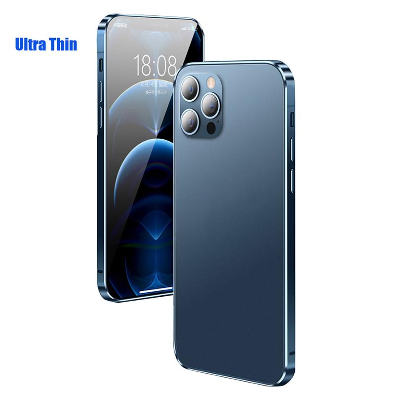 Ultra Slim Bumper Aluminum Metal Frame Hard Cover For iPhone 12 13 14 15 Plus Pro Max Alloy Case Coque In Black Purple Or Silver