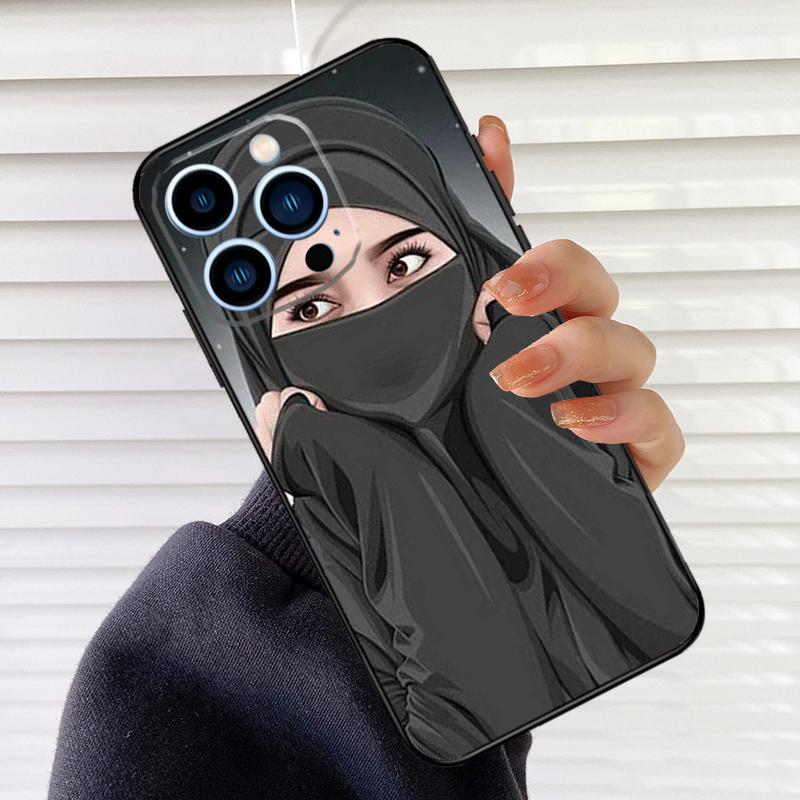 Islamic Hijab Girl Queen Phone Case For iPhone 16 15 14 13 11 12 17 Pro Max mini 15 16 Plus 16e 17 Air Cover Fundas
