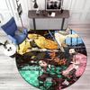 Classic Japanese-style Cartoon Demon Slayer Round Rug, Home Soft Decorative Anti-slip Yoga Mat and Chair Mat, Outdoor Floor Mat Carpet K10