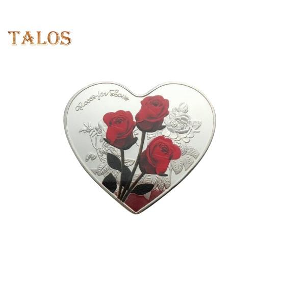 Lucky Love Commemorative Coin Creative Shape Double-sided Design Romantic Elements Valentine's Day Challenge Coin