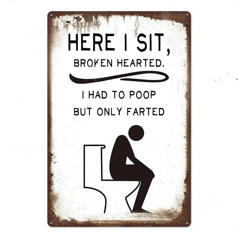 Vintage Tin Sign Bathroom Poster Decoration Bathroom Vintage Metal Plate Wall Art Bathroom Decoration Wall Painting Aesthetics