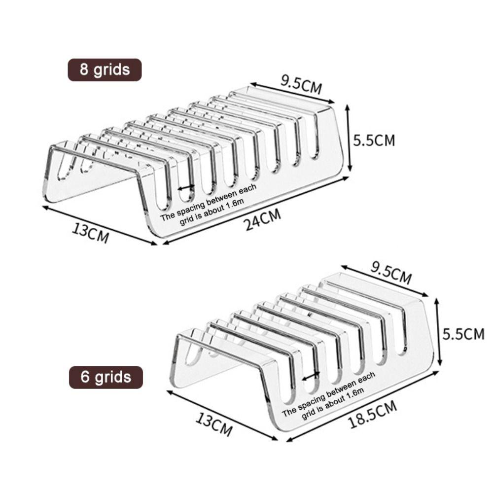 Multi-Slot Design CD Display Shelf Universal 6/8 Grids Acrylic Phone Stand Transparent Sturdy Tablet Bracket Display Stand