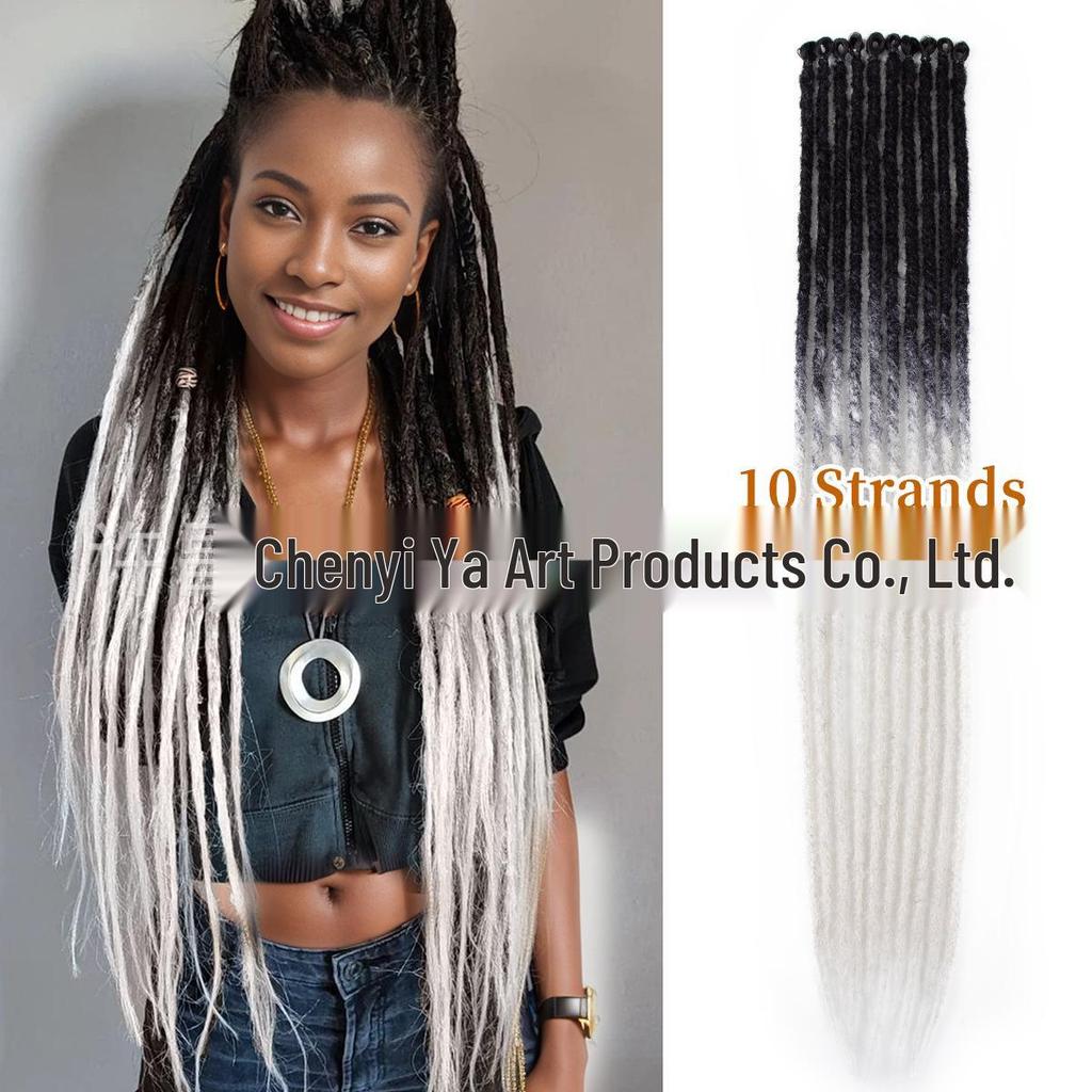 24" Multicolor Gradient Reggae Dreadlock Wig for Women