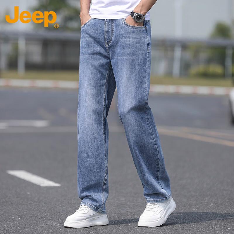 

Jeep Мужские летние свободные джинсы прямого кроя 33