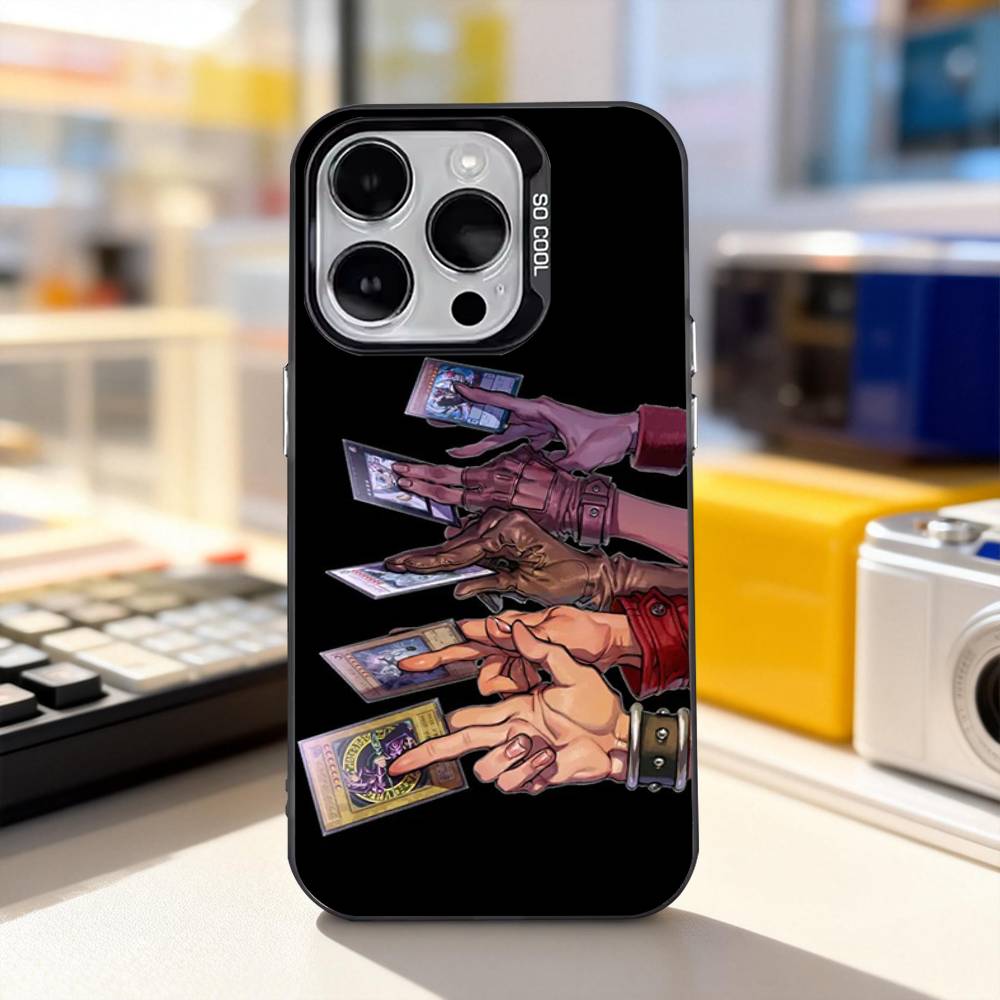 Karta Y-Yu Gi Oh Yugioh Pouzdro na telefon Pro iPhone 11,12,13,14,15,16,17,Pro,Max,Plus,E,Air,Mini IMD Matná černá