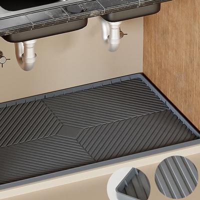Silicone Sink Mat Waterproof Sink Liner Cabinet Protector Organizer Drip Tray Oil-Proof Easy To