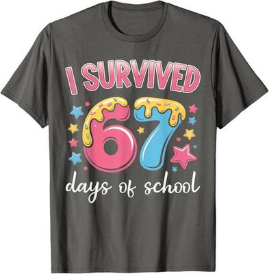Survived 67 Days Of School Funny Teacher Meme T-Shirt