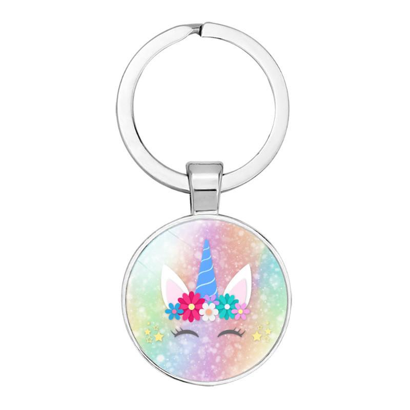 New Crown Unicorn Time Gem Simple Pendant Keychain Bag Charm Zinc Alloy