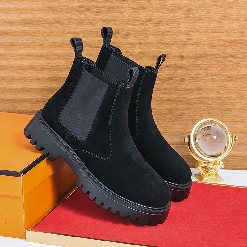Fashion Men Business Chelsea Boots High-end Ankle Boots for Outdoor Adventure Training Europe America British Social Boots Size 38-46