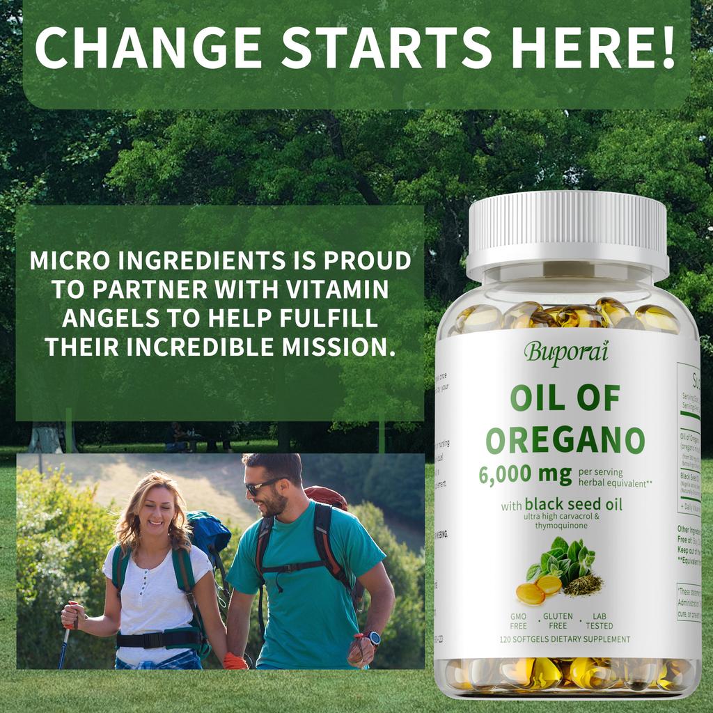 Integratore Olio di Origano 6000mg | 120 Capsule Morbide | Contiene Carvacrolo | Salute Immunitaria, Integratori Antiossidanti