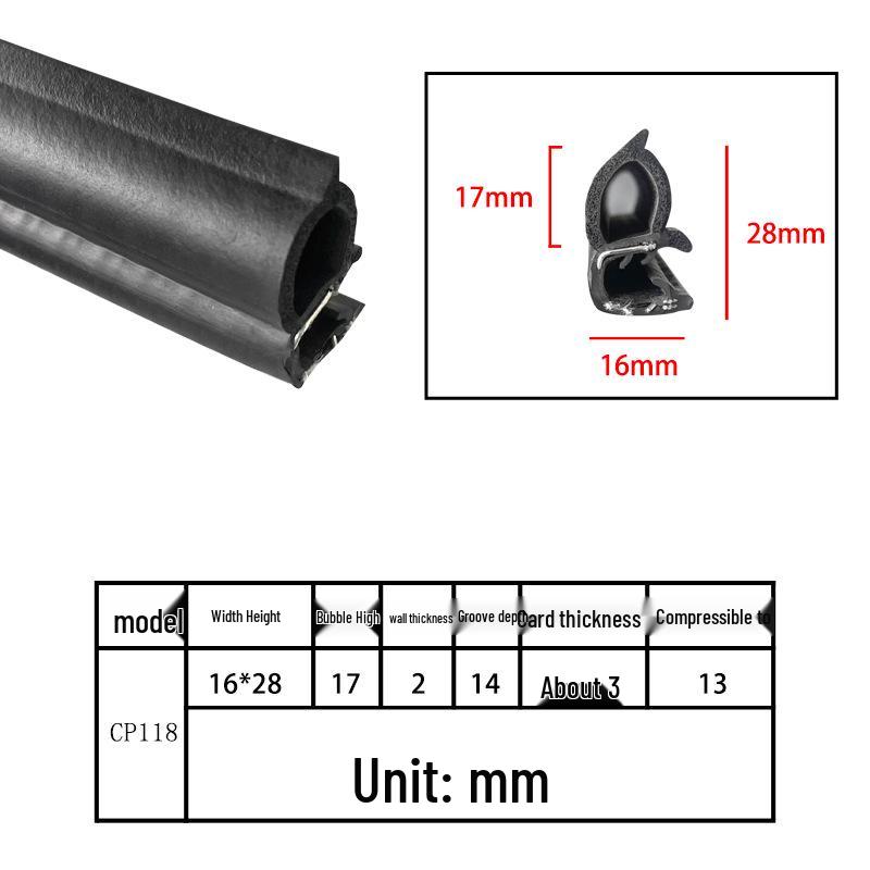 High-Temperature Resistant U-Shaped Rubber Sealing Strip for Dustproofing Electrical Cabinets and Car Doors