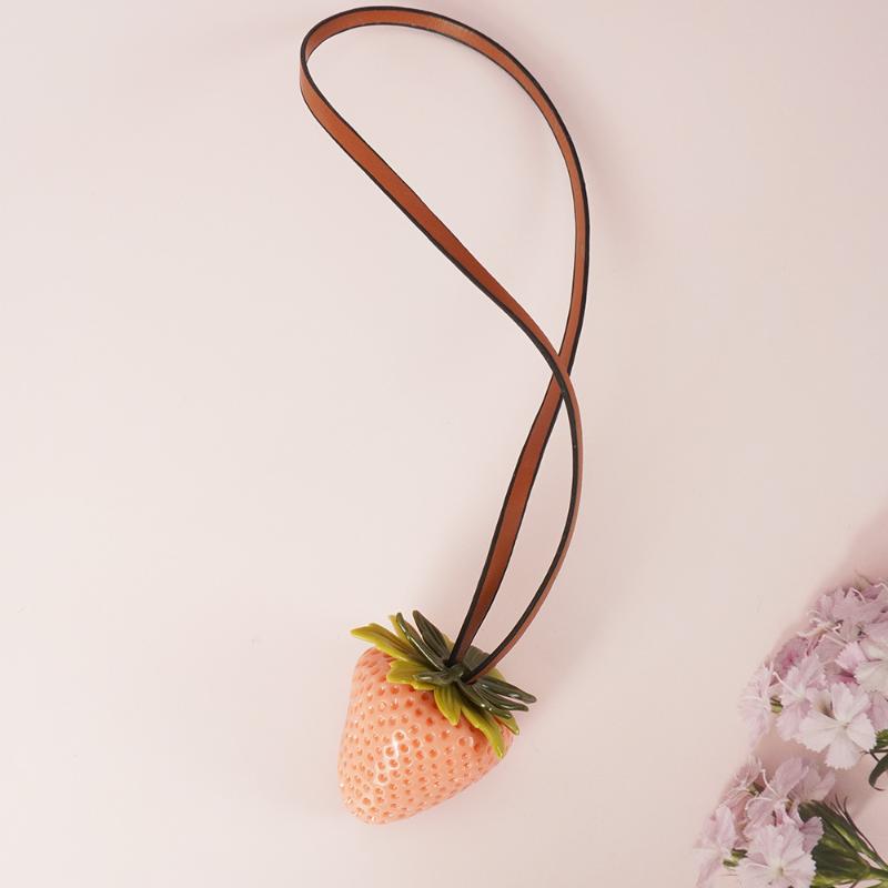 Simulation Resin Strawberry Bag Pendant Unique Fruit Decorative Charms for Couples Handbag Purse Gift