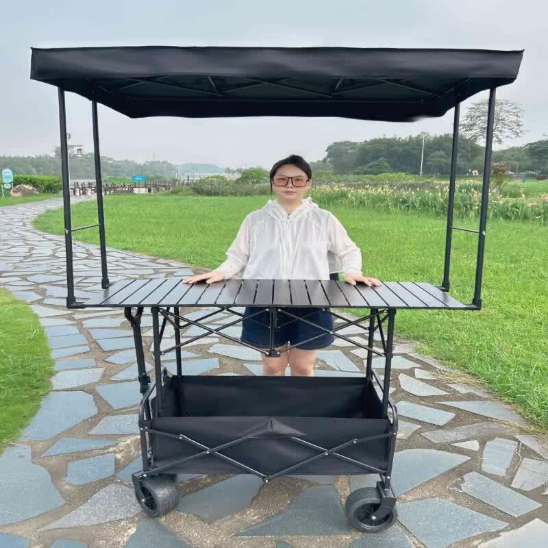 Extra-Wide Portable Stall Canopy with Adjustable Table