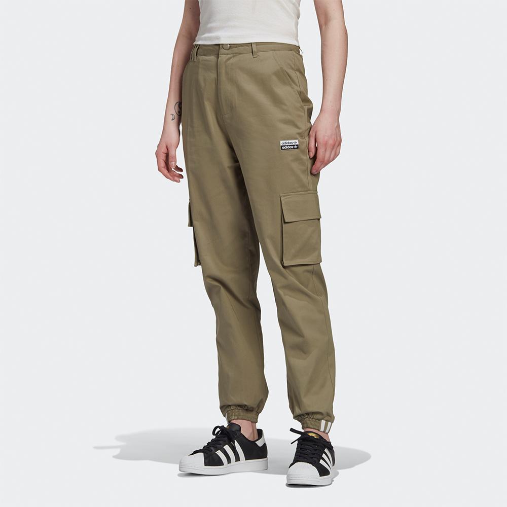 Adidas Originals Woven Double Logo Cargo Jogger Pants Women Bottoms Dark-Khaki GD3063